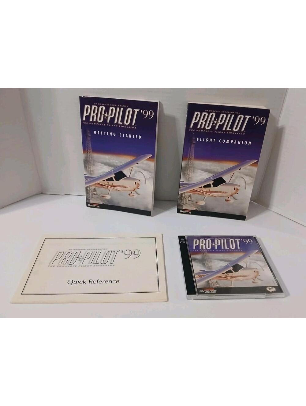 Pro Pilot 99 PC CD-ROM Game The Complete Flight Simulator 1999 Pre-owned Manuals